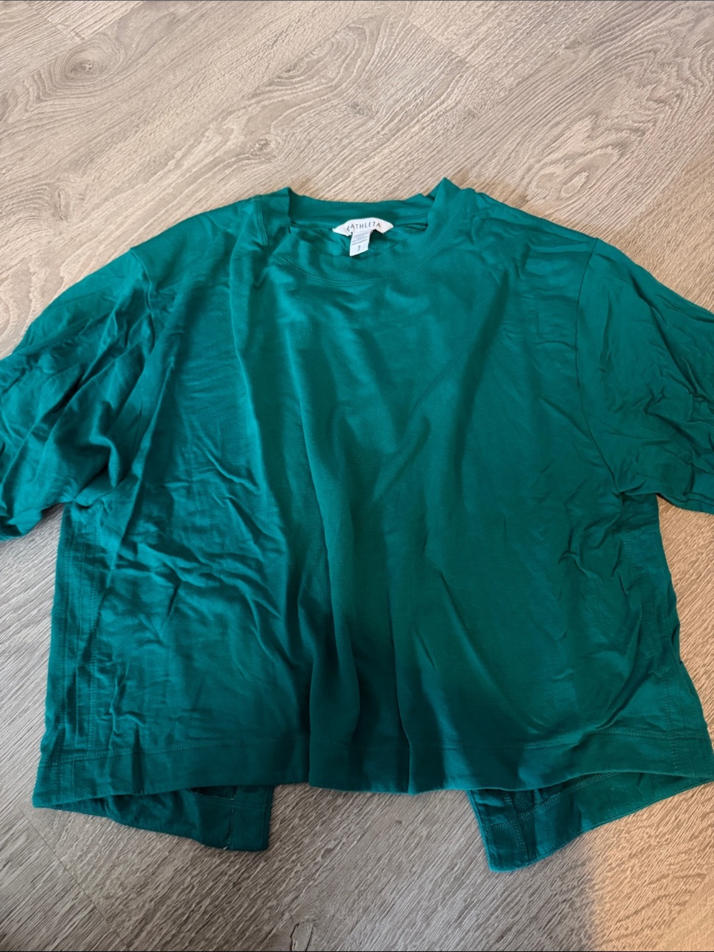 Athleta Crew Neck Open Back Short Sleeve Tee